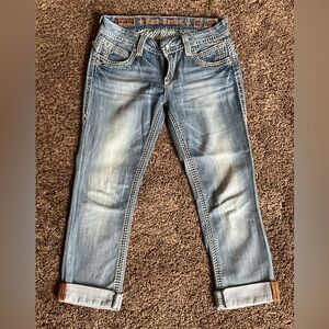 Preowned Rock Revival Scarlett Easy Crop denim jeans sz 29